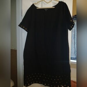 Black Dress with Gold Accents